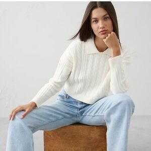 Banana Republic Factory Cropped Cable Knit Sweater Sz S